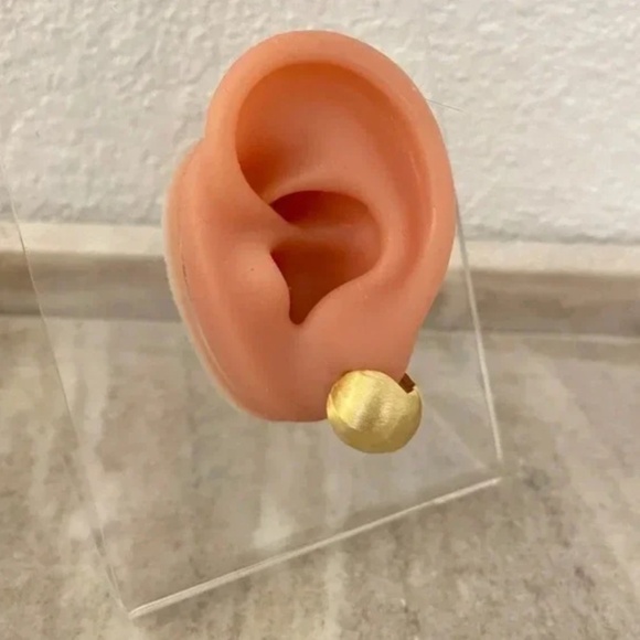 925 Sterling Silver Matte Ball Earrings Sphere Round Huggie Earrings - Picture 7 of 10